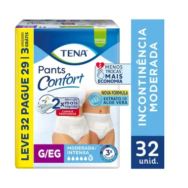 Roupa &Iacute;ntima Tena Pants Confort Tamanho G/EG Leve 32 e Pague 29 Unidades