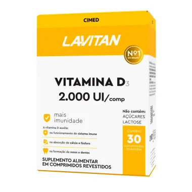 Lavitan Vitamina D3 2.000UI com 30 Comprimidos Revestidos