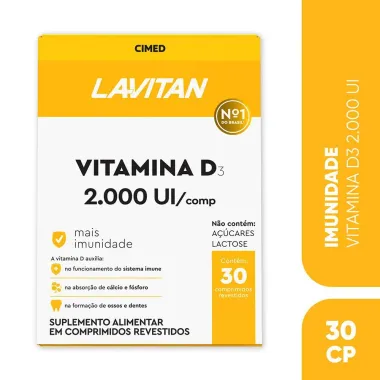 Lavitan Vitamina D3 2.000UI com 30 Comprimidos Revestidos