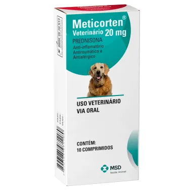 Meticorten 20mg Veterinário para Cães com 10 Comprimidos