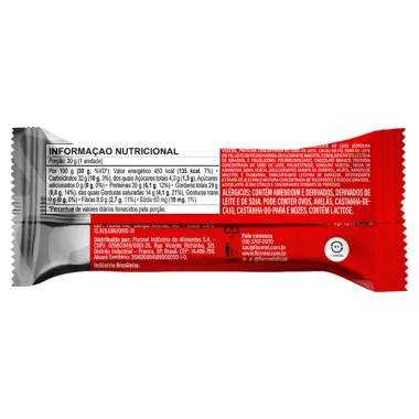 Barra de Amendoim Flormel Pro Sensah! Whey Protein 6g de Proteína Cobertura Chocolate ao Leite 30g