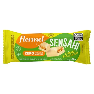 Barra de Amendoim Flormel Sensah! Limão-Siciliano Cobertura Chocolate Branco 30g