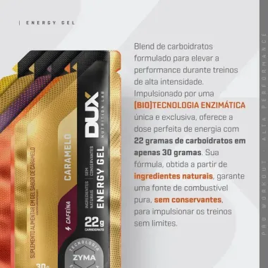 Energy Gel Dux Nutrition Sabor Caramelo com Cafeína 30g