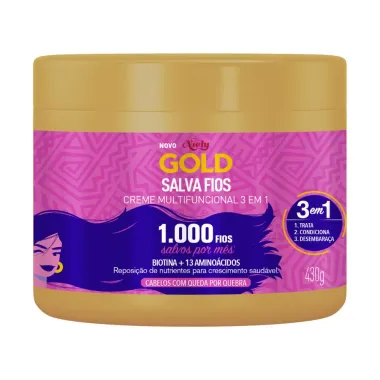 Creme Niely Gold Salva Fios Multifuncional 3 em 1 com 430g