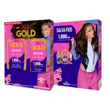 Kit Niely Gold Salva Fios Antiquebra Shampoo 275ml e Condicionador 175ml