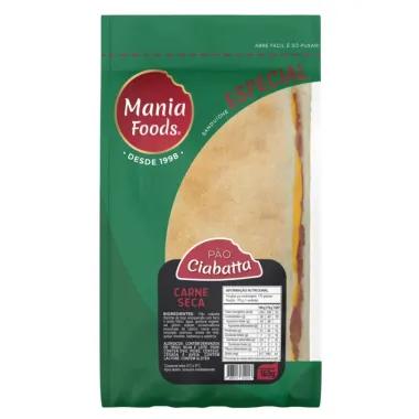 Sanduíche Mania Foods Pão Ciabatta Carne Seca 165g