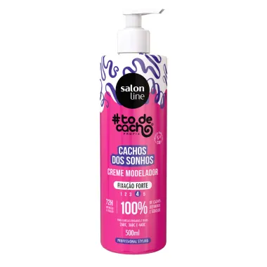 Creme Modelador Salon Line Cachos dos Sonhos To de Cachos Fixação Forte 500ml