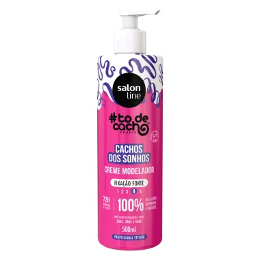 Creme Modelador Salon Line To de Cachos Cachos dos Sonhos Fixa&ccedil;&atilde;o Forte 4 500ml