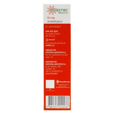 Ebastel 10mg com 30 Comprimidos Revestidos