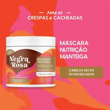 Máscara Capilar Negra Rosa Nutrição Manteiga 500g