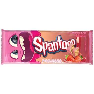 Biscoito Wafer Spantooo sabor Morango 80g