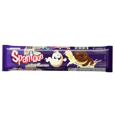 Biscoito Recheado Spantooo sabor Chocolate Branco 80g