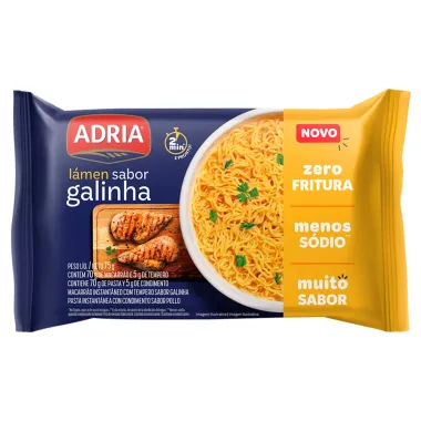 Macarrão Instantâneo Adria Lámen Sabor Galinha 75g