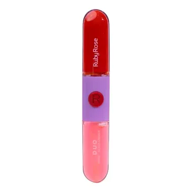 Batom Líquido e Gloss Ruby Rose Duo MOOD Cor LD02 HBF5692 com 9,6g