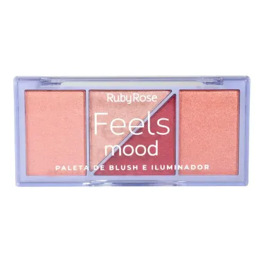 Paleta de Blush e Iluminador Feels Mood Ruby Rose Cor HB75292