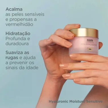 Creme Anti-Idade Isdin Isdinceutics Hyaluronic Moisture Sensitive Skin 50g