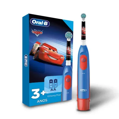 Escova Dental Infantil Oral-B Disney Pixar Cars Cores Sortidas + 2 Pilhas AA