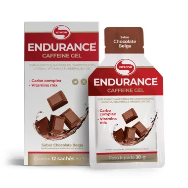 Endurance Vitafor Caffeine Gel Sabor Chocolate Belga 12 Unidades de 30g