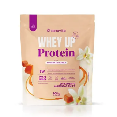 Whey Up Protein Sanavita 22g de Proteína sabor Baunilha e Caramelo 900g