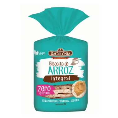 Biscoito de Arroz Dacolônia Integral Zero Glúten 95g