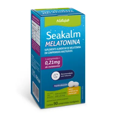 Seakalm Melatonina 0,21mg Sabor Maracujá com 90 Comprimidos Mastigáveis