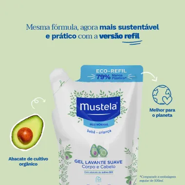 Mustela Gel Lavante Suave com Abacate Orgânico Refil 400ml