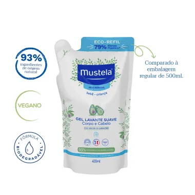 Mustela Gel Lavante Suave com Abacate Orgânico Refil 400ml