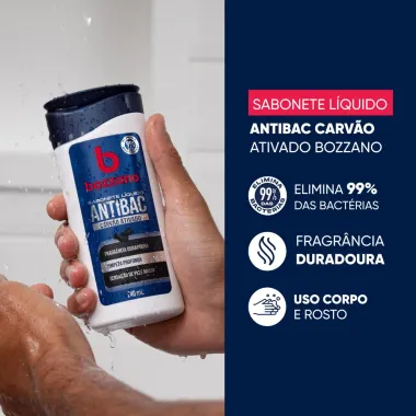 Sabonete Líquido Bozzano Carvão Ativado Antibac 240ml