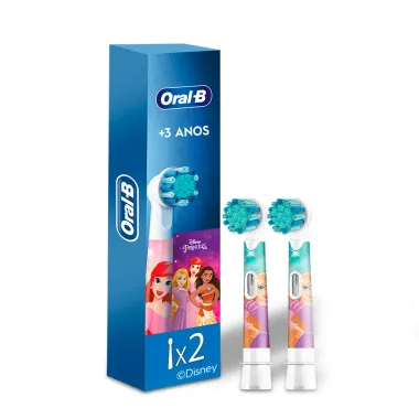 Refil para Escova El&eacute;trica Infantil Oral-B Disney Princess +3 anos 2 Unidades