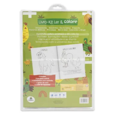 Livro Ler e Colorir Kit 5 em 1 Fazenda