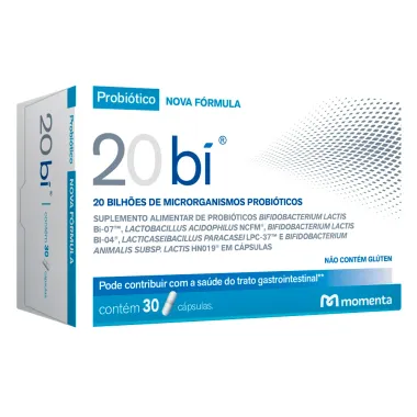 20 bí Probiótico Momenta com 30 Cápsulas