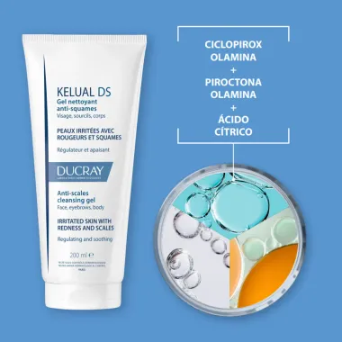 Gel de Limpeza Facial Kelual DS Ducray Anti-descamação 200ml