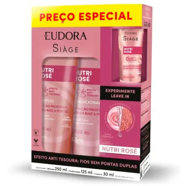 Kit Siàge Nutri Rosé Shampoo 250ml Condicionador 125ml e Leave-in 30ml