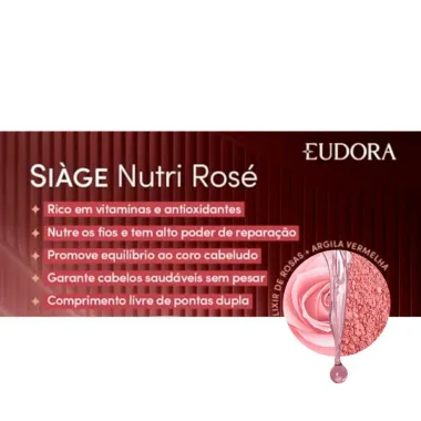 Kit Siàge Nutri Rosé Shampoo 250ml Condicionador 200ml e Leave-in 100ml