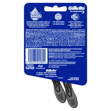 Aparelho Gillette Prestobarba 3 Carbono com 2 Unidades