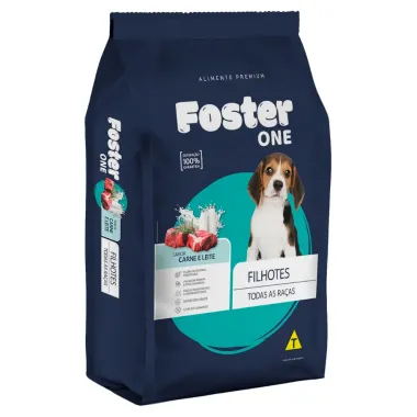 Ração para Cães Foster One Filhotes sabor Carne e Leite 1kg