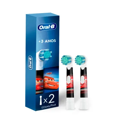 Refil para Escova El&eacute;trica Oral-B Disney Pixar Carros 2 Unidades