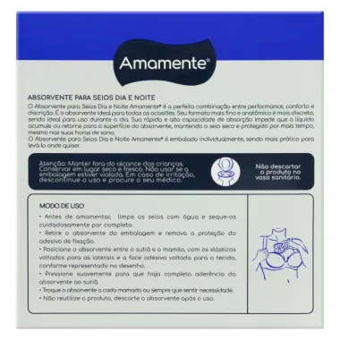 Absorvente para Seios Amamente Dia e Noite Contém 24 Unidades