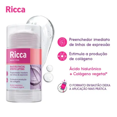 Bastão Facial Ricca Magic Stick Efeito Lifting