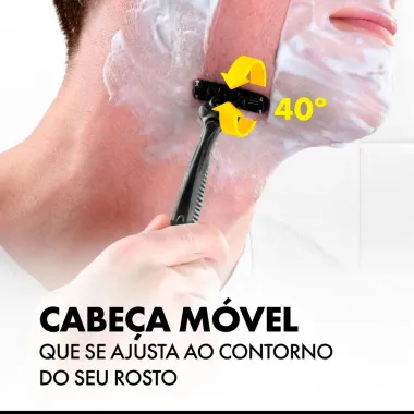 Aparelho de Barbear Descart&aacute;vel Gillette Prestobarba3 Carbono Carv&atilde;o Ativado 8 Unidades