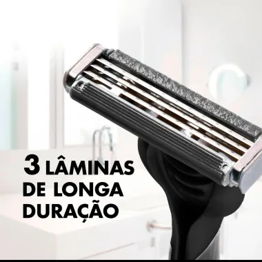 Aparelho de Barbear Descart&aacute;vel Gillette Prestobarba3 Carbono Carv&atilde;o Ativado 8 Unidades