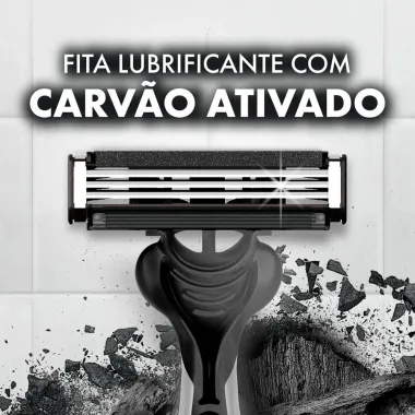 Aparelho de Barbear Descart&aacute;vel Gillette Prestobarba3 Carbono Carv&atilde;o Ativado 8 Unidades
