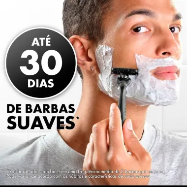Aparelho de Barbear Descart&aacute;vel Gillette Prestobarba3 Carbono Carv&atilde;o Ativado 8 Unidades