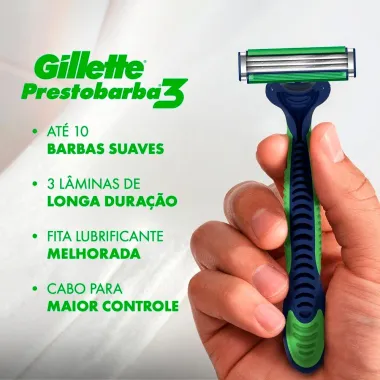 Aparelho de Barbear Gillette Prestobarba3 Sensitive Leve 8 Pague 6 Unidades
