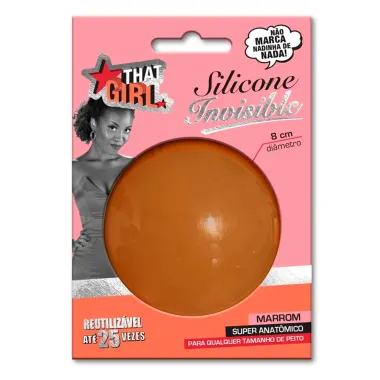 Silicone Adesivo Invisible That Girl para Seios Marrom Reutilizável 8cm com 1 Par