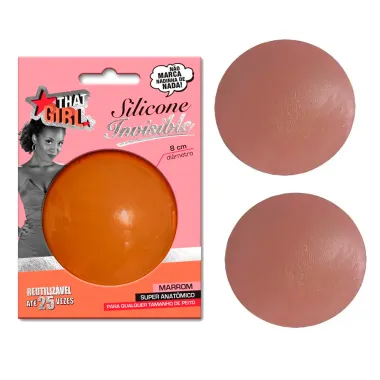 Silicone Adesivo Invisible That Girl para Seios Marrom Reutilizável 8cm com 1 Par