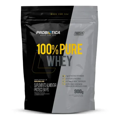 100% Pure Whey Probiótica Sabor Baunilha Refil 900g