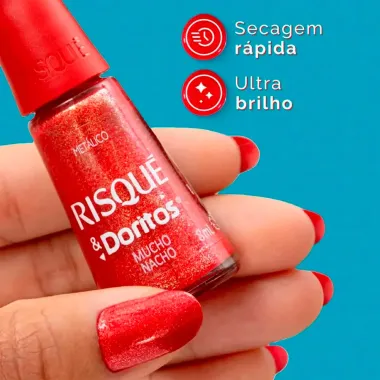 Esmalte Risqué e Doritos Metálico Cor Mucho Nacho 8ml