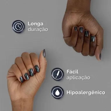 Esmalte Risqu&eacute; Voltei! Cor Nada &Oacute;bvio Met&aacute;lico 8ml
