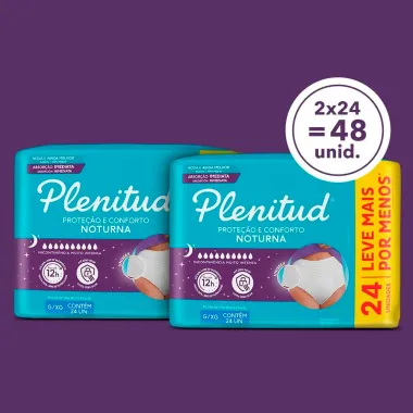 Roupa Íntima Plenitud Noturna P/M com 24 Unidades